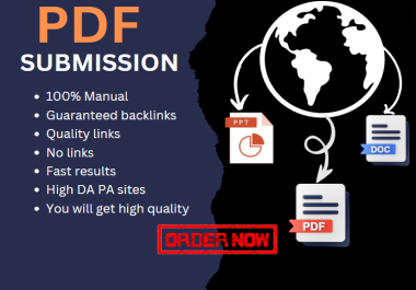 I will do pdf submission file to 60 documents sharing sites