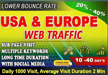 10 - 40 days Promote your Link Product in USA European Traffic SEO
