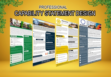 I will create federal government contract,  and,  clean,  capability statement,  design