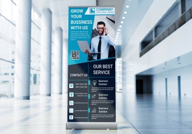 I will design any modern roll up banner,  billboard,  and pull up banner
