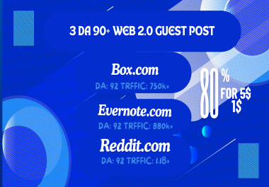 3 DA 90+ Guest Posts Reddit. com Evernote. com Box. com