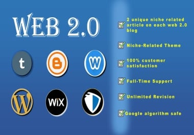I will do 50 Web2.0 Dofollow Backlinks High DA PA