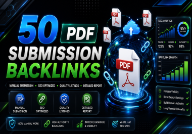 I will create 50 unique PDF submission backlinks