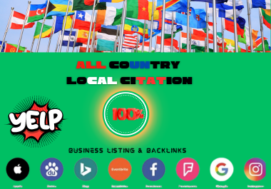I will do top 50 USA,  UK,  CA,  DE,  UAE,  local citations for all Country & directories for google rank