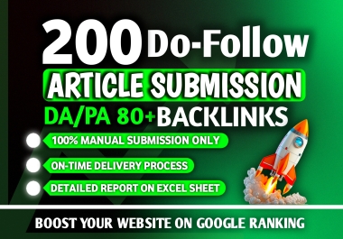I will create 200+ unique high authority DA 80+ PA70+ dofollow backlinks