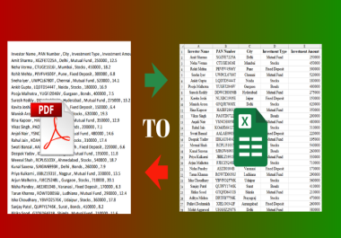 I will convert PDF to Excel,  PDF to Word and do accurate data entry typing