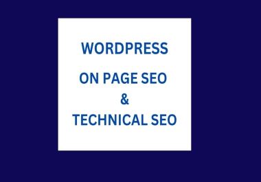 I will do wordpress onpage and technical seo for you