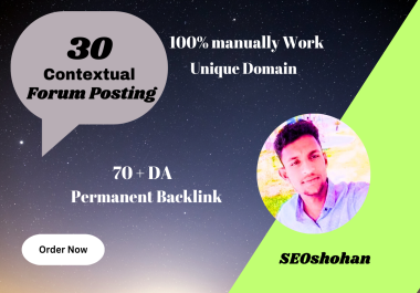 I will do 30 high quality forum post backlink