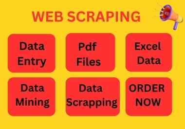 I will do data entry,  data scraping,  data mining,  website research