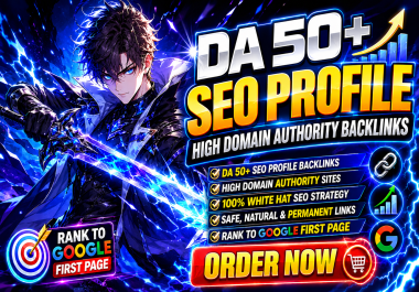 150 High DA/DR Profile Backlinks 100 Manual & White Hat SEO Boost