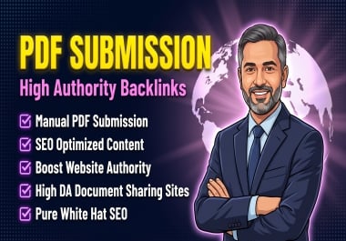 I will do 50 PDF submission manually Dofollow high da document sharing sites
