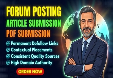 70 Dofollow Mix Backlinks &mdash Article Submission,  Forum Posting & PDF Submission