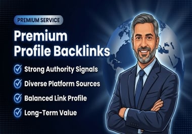 70 Premium Profile Backlinks from DA 60-90+ Authority Sites