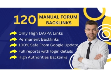 I will do manually 50 Forum posting dofollow backlinks with high DA PA websites