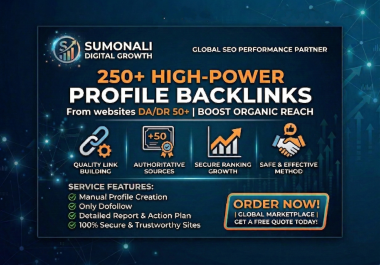 250+ HIGH DA/DR 50+ PROFILE BACKLINKS