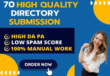 I will manually create 70 directory submission backlinks.