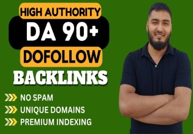 I will provide 85 high authority da 90 plus dofollow seo backlinks