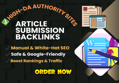 High Authority SEO Posting on 100+ DA Sites Manual & White-Hat Work