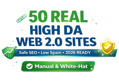 I will build powerful high DA PA web 2.0 backlinks from 50 real authority domains