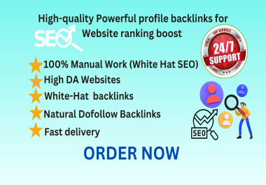 I will create 100 powerful profile backlinks from high DA websites to boost your SEO