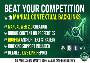 Manual High-DA Contextual Web 2.0 Backlinks for Safe SEO Ranking