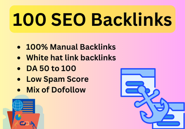 I will do 100 quality SEO Backlinks for website