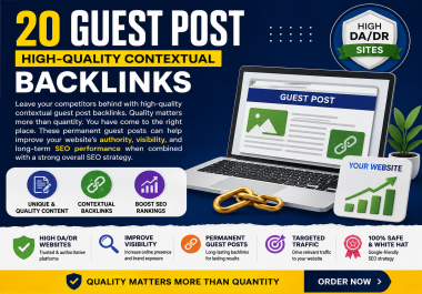20 Guest Post with High DA/DR for Powerful SEO Growth