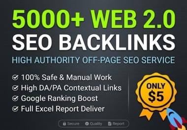 5000 Web 2.0 off-page SEO backlink service