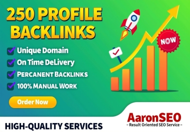 250 Profile backlinks Manual high domain authority SEO profile backlinks with index