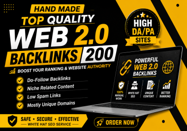 I Will Create 200 High DA PA Manual Web 2.0 Dofollow Backlinks With Unique SEO Content