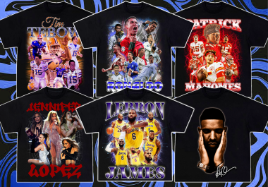 I will design you a bootleg t shirt 90s rap,  sports,  etc