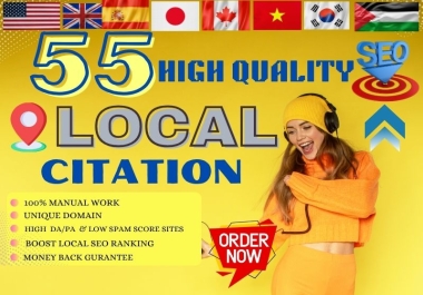 I will create 55 high-quality Backlinks for Local citations & listings with indexing.