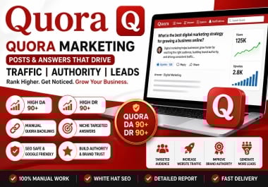 I will write engaging 5 Quora questions and high-quality answers to boost traffic and authority