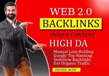 I will build high DA dofollow web 2.0 backlinks for rank your website