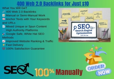 I will create 400 web 2.0 backlinks for boost your website SEO