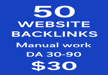 50 Website Backlinks Package Manual Work
