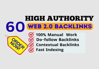 I will build high authority 60 web 2.0 backlinks