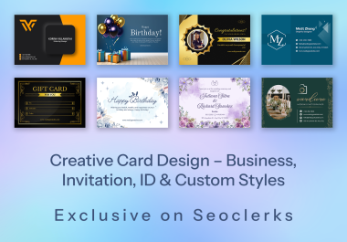 Creative Card Design - Business,  Invitation,  ID & Custom Styles