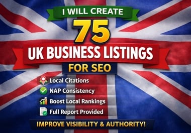 I will create 75 unique UK business listing for your website