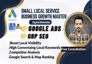 Setup Google Ads + GBP SEO for Local Services 1- Month Support