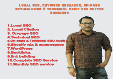 Local SEO,  keyword research,  website optimization & full SEO audit for higher Google ranking