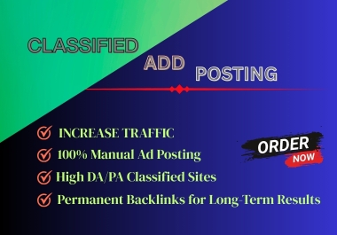 250 Classified Add Posting SEO Backlinks to rank Your Website