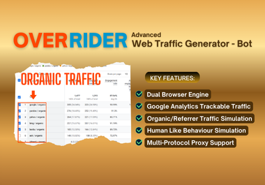 OVERRIDER Advanced Traffic Bot for Unlimited ORGANIC Traffic with DUAL ENGINE