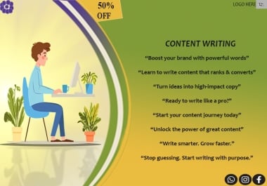 I will write creative and engaging content for your images or graphics.