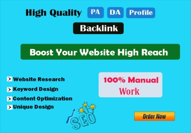 100+ High Authority SEO Backlinks DA 30- 70 Ranking Service