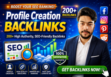 Get 200+ powerful profile creation backlinks to skyrocket your SEO