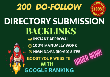 I Will Do Top 200 Dofollow Directory Submissions with High DA Site For SEO Backlinks