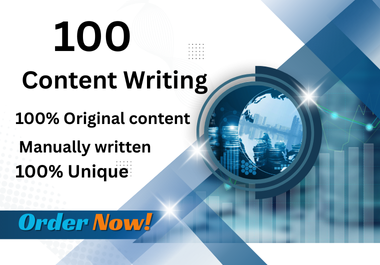 I will efficiently create 100 Content Writing on effective sites
