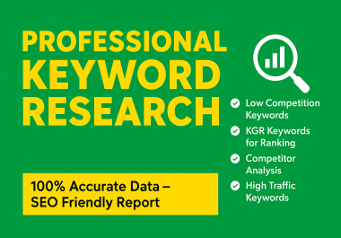 I will do SEO keyword research with low competition and high volume