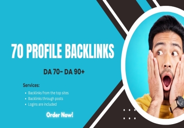 70 Premium Profile Backlinks DA70-90+ Manual White Hat SEO Links 2025
